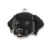 Picture of Zinc Based Alloy Charms Labrador Retriever Dog Silver Tone Black Enamel 28mm x 25mm, 5 PCs