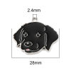 Picture of Zinc Based Alloy Charms Labrador Retriever Dog Silver Tone Black Enamel 28mm x 25mm, 5 PCs