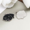 Picture of Zinc Based Alloy Charms Labrador Retriever Dog Silver Tone Black Enamel 28mm x 25mm, 5 PCs
