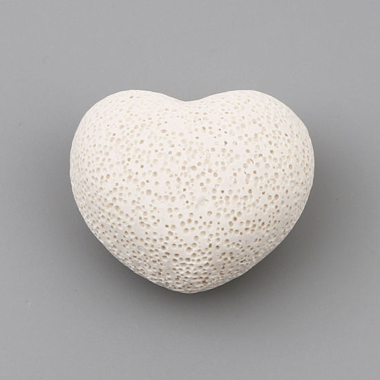 Image de Lava Rock Felt Oil Diffuser Pads Heart Creamy-White 43mm x 37mm, 1 Piece