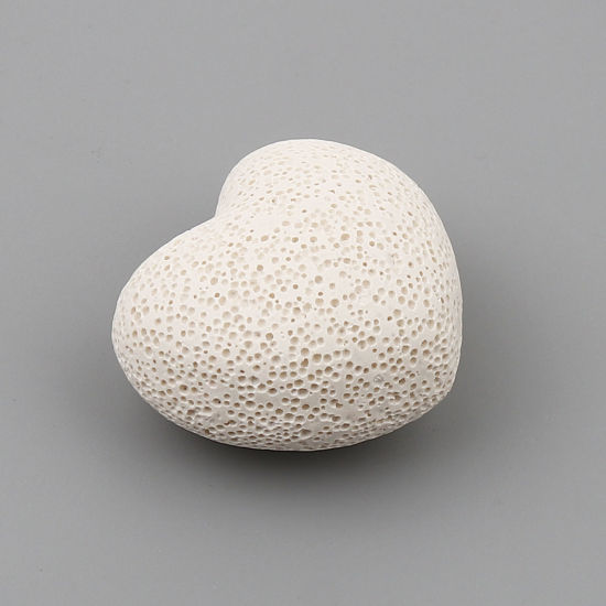 Image de Lava Rock Felt Oil Diffuser Pads Heart Creamy-White 43mm x 37mm, 1 Piece