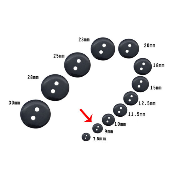 Image de Bouton de Couture en Résine 2 Trous Rond Bleu Lac 9mm Dia, 100 Pcs