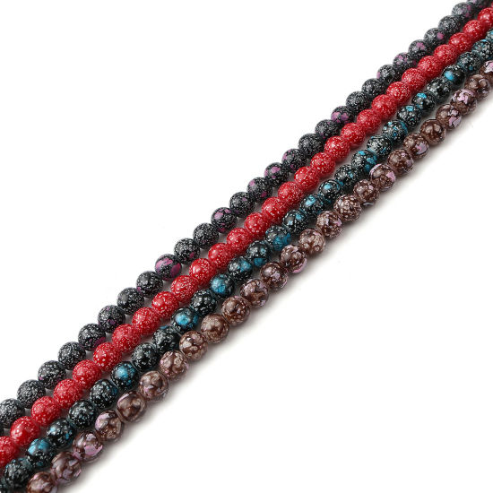 Image de Glass Beads Round Brown About 8mm Dia, Hole: Approx 1.2mm, 75cm(29 4/8") long, 2 Strands (Approx 105 PCs/Strand)
