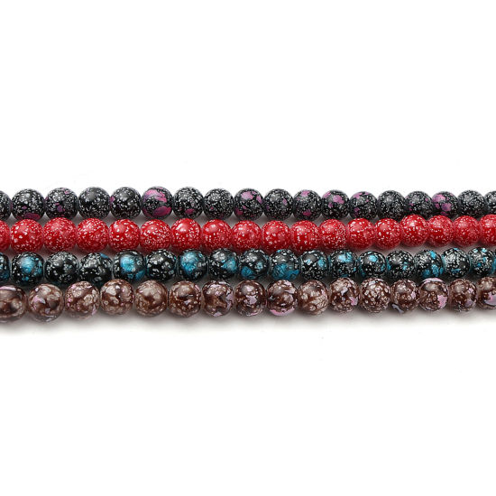 Image de Glass Beads Round Brown About 8mm Dia, Hole: Approx 1.2mm, 75cm(29 4/8") long, 2 Strands (Approx 105 PCs/Strand)