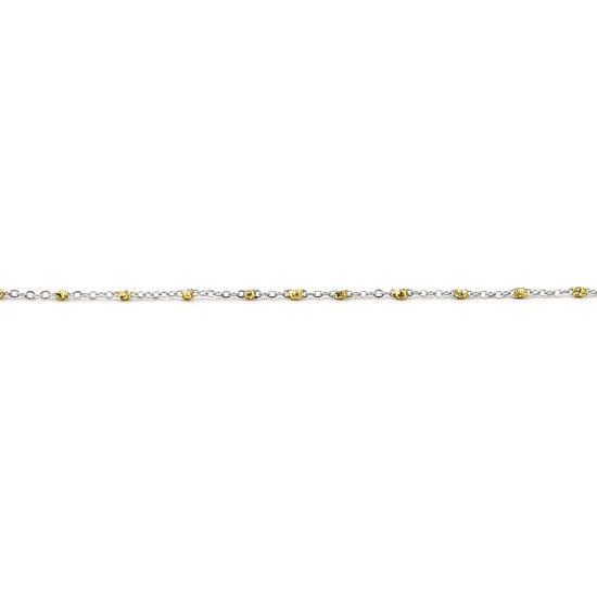 Image de 1 M Chaîne Maille Forçat Accessoires pour la Fabrication de Bijoux Faits à la Main en Acier Inoxydable Argent Mat Jaune Paillettes 5x2mm 