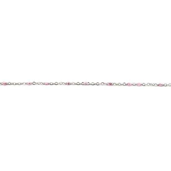 Image de 1 M Chaîne Maille Forçat Accessoires pour la Fabrication de Bijoux Faits à la Main en Acier Inoxydable Argent Mat Rose Paillettes 5x2mm 