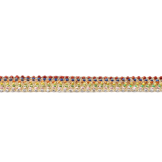 Изображение Brass Sequins Enamel Link Cable Chain Findings Gold Plated Yellow 5x2mm, 1 M                                                                                                                                                                                  