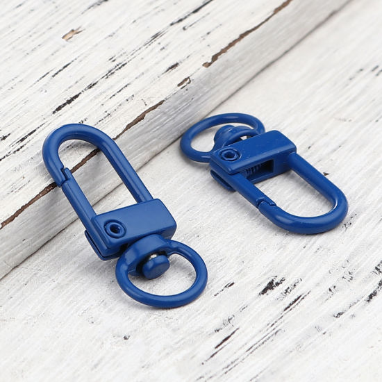 Image de Porte-Clés en Alliage de Fer Saphir Arc Émail 34mm x 12mm, 10 Pcs