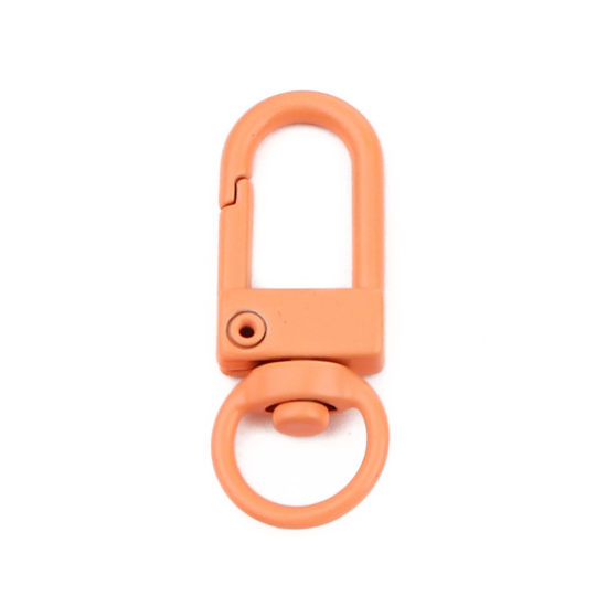 Image de Porte-Clés en Alliage de Fer Orange Arc Émail 34mm x 12mm, 10 Pcs