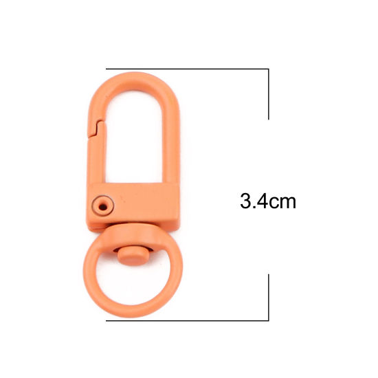 Image de Porte-Clés en Alliage de Fer Orange Arc Émail 34mm x 12mm, 10 Pcs