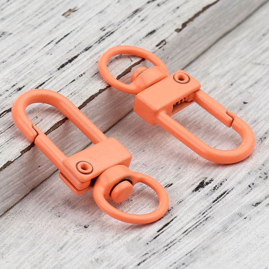 Image de Porte-Clés en Alliage de Fer Orange Arc Émail 34mm x 12mm, 10 Pcs