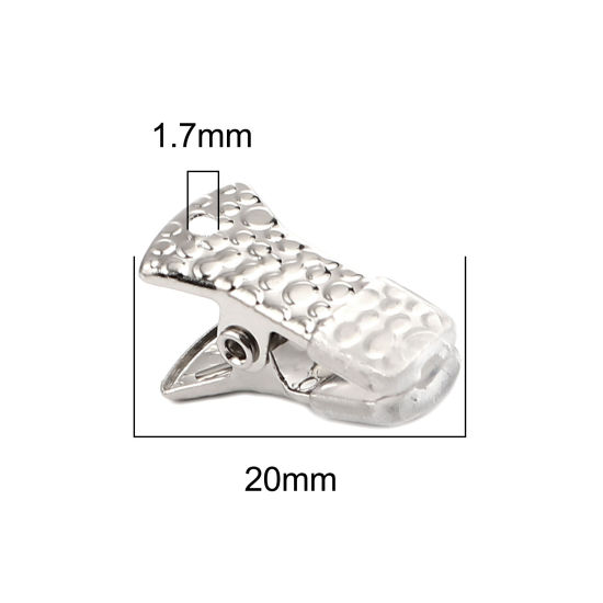 Image de Clip en Silicone Argent Mat Motif Sculpté 20mm x 10mm, 10 Pcs