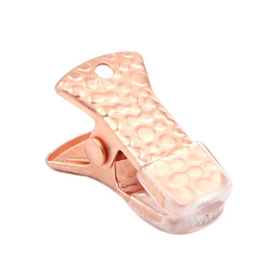 Image de Clip en Silicone Or Rose Motif Sculpté 20mm x 10mm, 10 Pcs