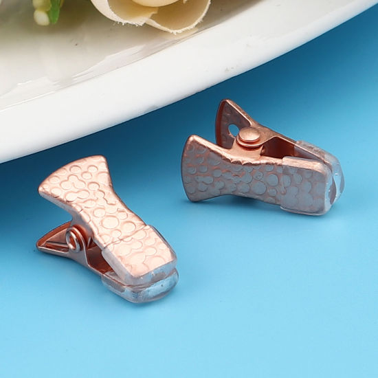 Image de Clip en Silicone Or Rose Motif Sculpté 20mm x 10mm, 10 Pcs