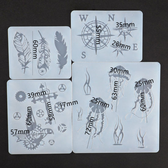 Image de Moule en Silicone Marque-Pages Méduse Blanc 1 Pièce