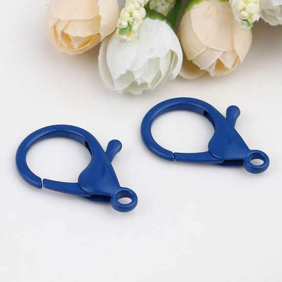 合金 アクセサリーパーツ 金具 カニカン 紺碧 35mm x 23mm、 10 個 の画像