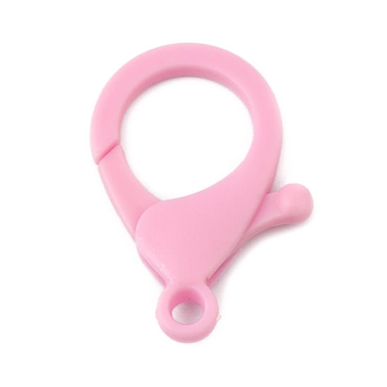 ABS アクセサリーパーツ・金具 カニカン ピンク 25mm x 17mm、 30 個 の画像