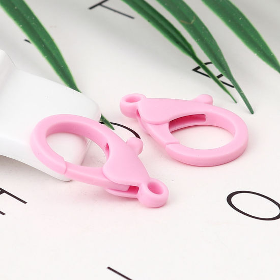 ABS アクセサリーパーツ・金具 カニカン ピンク 25mm x 17mm、 30 個 の画像
