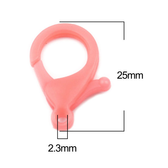 ABS アクセサリーパーツ・金具 カニカン つつじいろ 25mm x 17mm、 30 個 の画像