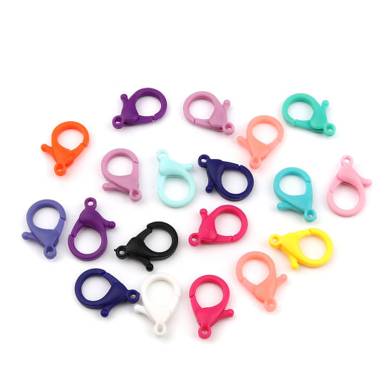 ABS アクセサリーパーツ・金具 カニカン つつじいろ 25mm x 17mm、 30 個 の画像
