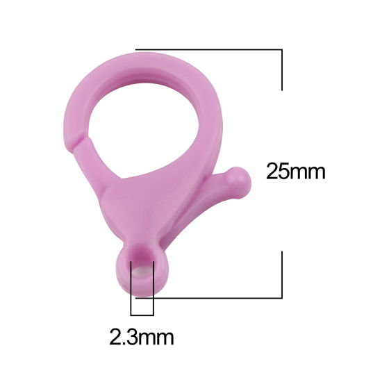 ABS アクセサリーパーツ・金具 カニカン 薄紫色 25mm x 17mm、 30 個 の画像