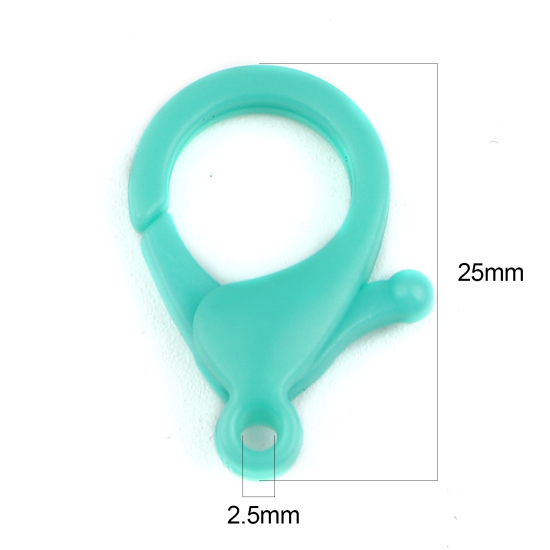 ABS アクセサリーパーツ・金具 カニカン 緑青 25mm x 17mm、 30 個 の画像