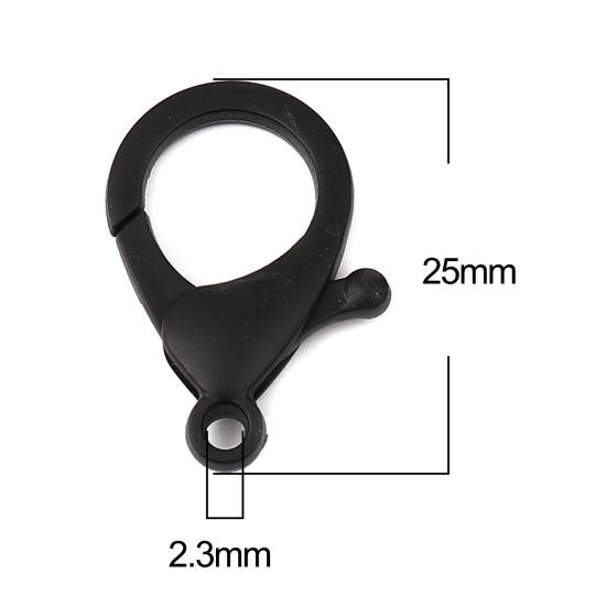 ABS アクセサリーパーツ・金具 カニカン 黒 25mm x 17mm、 30 個 の画像