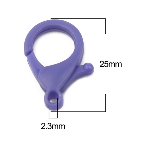 ABS アクセサリーパーツ・金具 カニカン ブルーバイオレット 25mm x 17mm、 30 個 の画像
