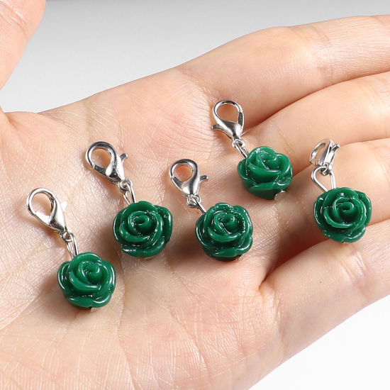 Image de Marqueur de Maille en Plastique Rose Vert 12 Pcs