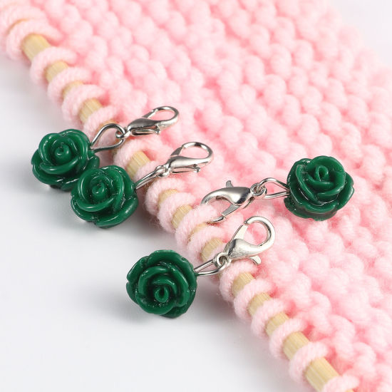Image de Marqueur de Maille en Plastique Rose Vert 12 Pcs