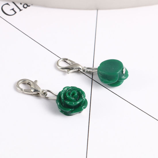 Image de Marqueur de Maille en Plastique Rose Vert 12 Pcs