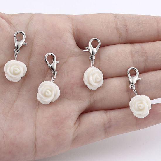 Image de Marqueur de Maille en Plastique Rose Blanc 12 Pcs