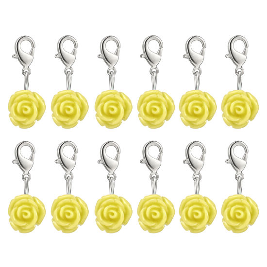 Image de Marqueur de Maille en Plastique Rose Jaune 12 Pcs