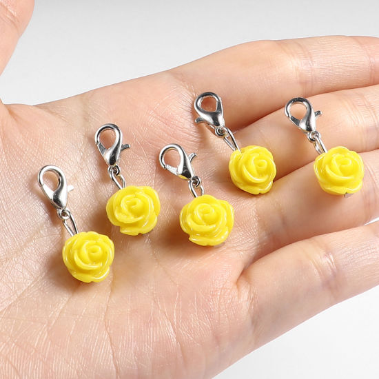 Image de Marqueur de Maille en Plastique Rose Jaune 12 Pcs