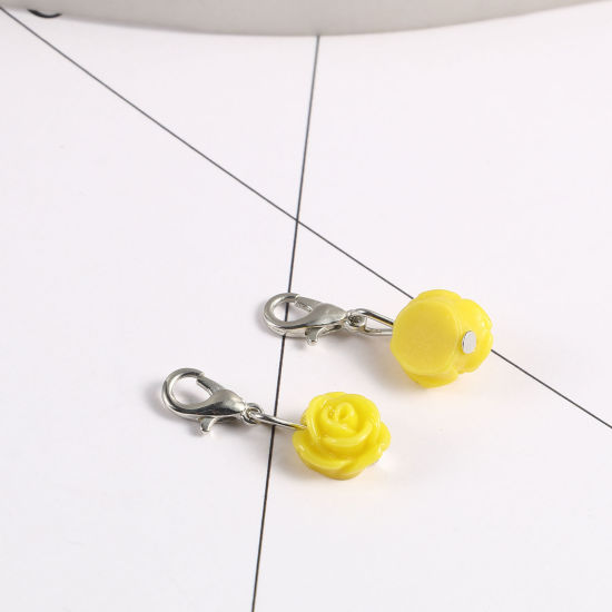 Image de Marqueur de Maille en Plastique Rose Jaune 12 Pcs