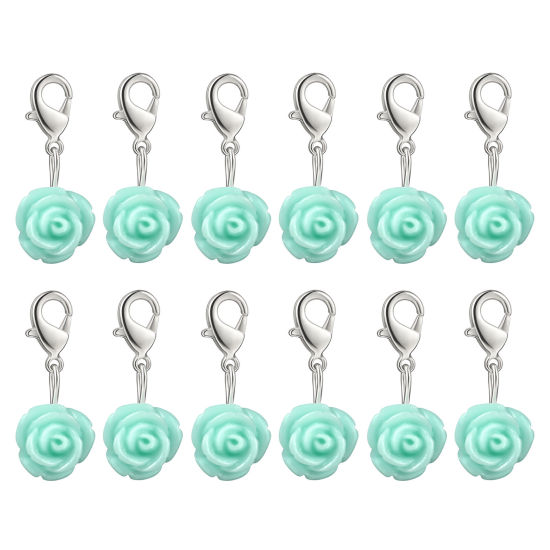 Image de Marqueur de Maille en Plastique Rose Bleu Ciel 12 Pcs