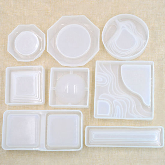 Image de Moule en Silicone Cendrier Carré Blanc 10cm x 10cm, 1 Pièce