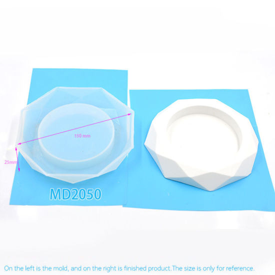 Image de Moule en Silicone Cendrier Losanges Blanc 15cm x 15cm, 1 Pièce