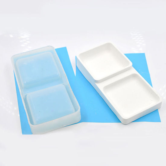Image de Moule en Silicone Boîte de Rangement Rectangle Blanc 21cm x 10cm, 1 Pièce