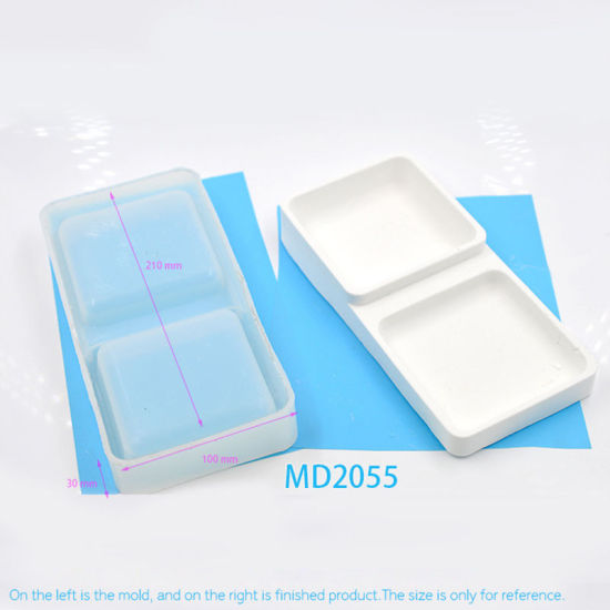Image de Moule en Silicone Boîte de Rangement Rectangle Blanc 21cm x 10cm, 1 Pièce