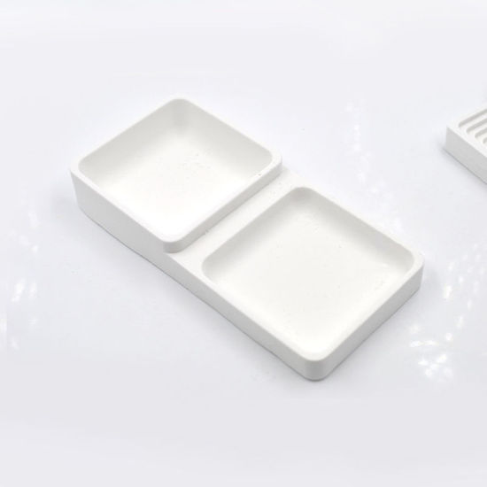 Image de Moule en Silicone Boîte de Rangement Rectangle Blanc 21cm x 10cm, 1 Pièce