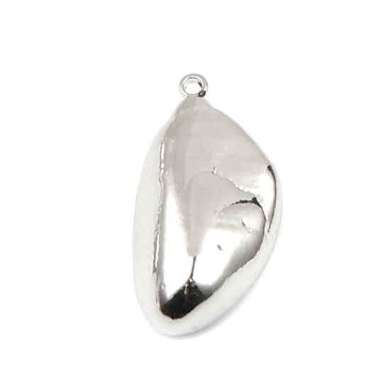 Immagine di 3 Pz Pietra & Ottone Ciondoli Argento Irregolare Placcatura 28x18mm - 19x11mm