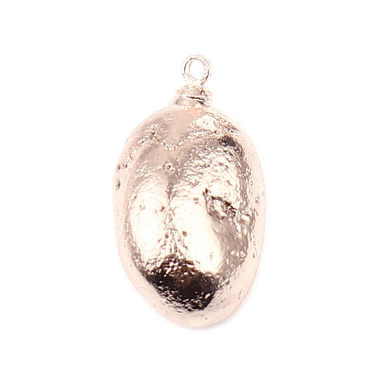Immagine di 3 Pz Pietra & Ottone Ciondoli Oro Chiaro Irregolare Placcatura 28x18mm - 19x11mm