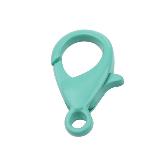Image de Fermoir Mousqueton en Alliage de Zinc Vert 14mm x 8mm, 20 Pcs