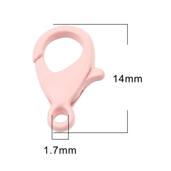 Image de Fermoir Mousqueton en Alliage de Zinc Rose 14mm x 8mm, 20 Pcs