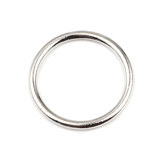 100 個 19mm 直径、 1.5mm（15号） 亜鉛合金 口閉じ丸カン 丸カン シルバートーン 円形 の画像