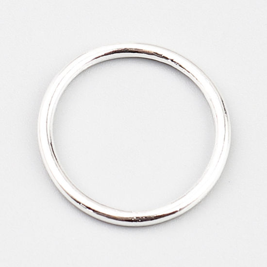 100 個 19mm 直径、 1.5mm（15号） 亜鉛合金 口閉じ丸カン 丸カン 銀メッキ 円形 の画像