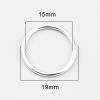 Picture of 100 PCs 19mm Dia., 1.5mm(15 gauge) Zinc Based Alloy Closed Soldered Jump Rings Findings For Jewelry Making Silver Plated Round