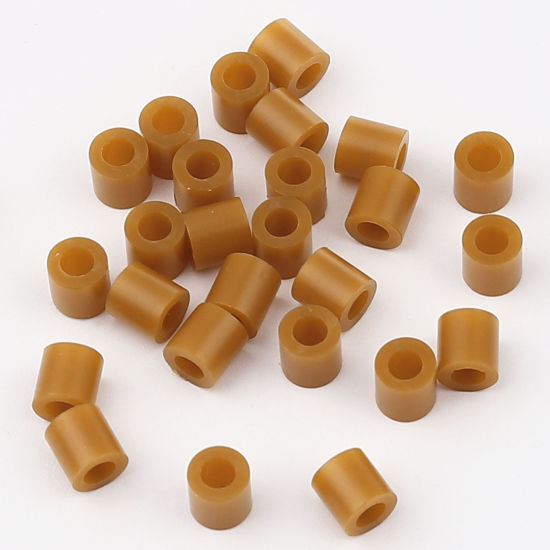 アクリルポニーバブルガム ビーズ 円筒形 ダークカーキ 約 5mm x 5mm、 穴：約 2.9mm、 2000 個 の画像