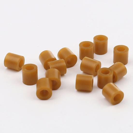 アクリルポニーバブルガム ビーズ 円筒形 ダークカーキ 約 5mm x 5mm、 穴：約 2.9mm、 2000 個 の画像